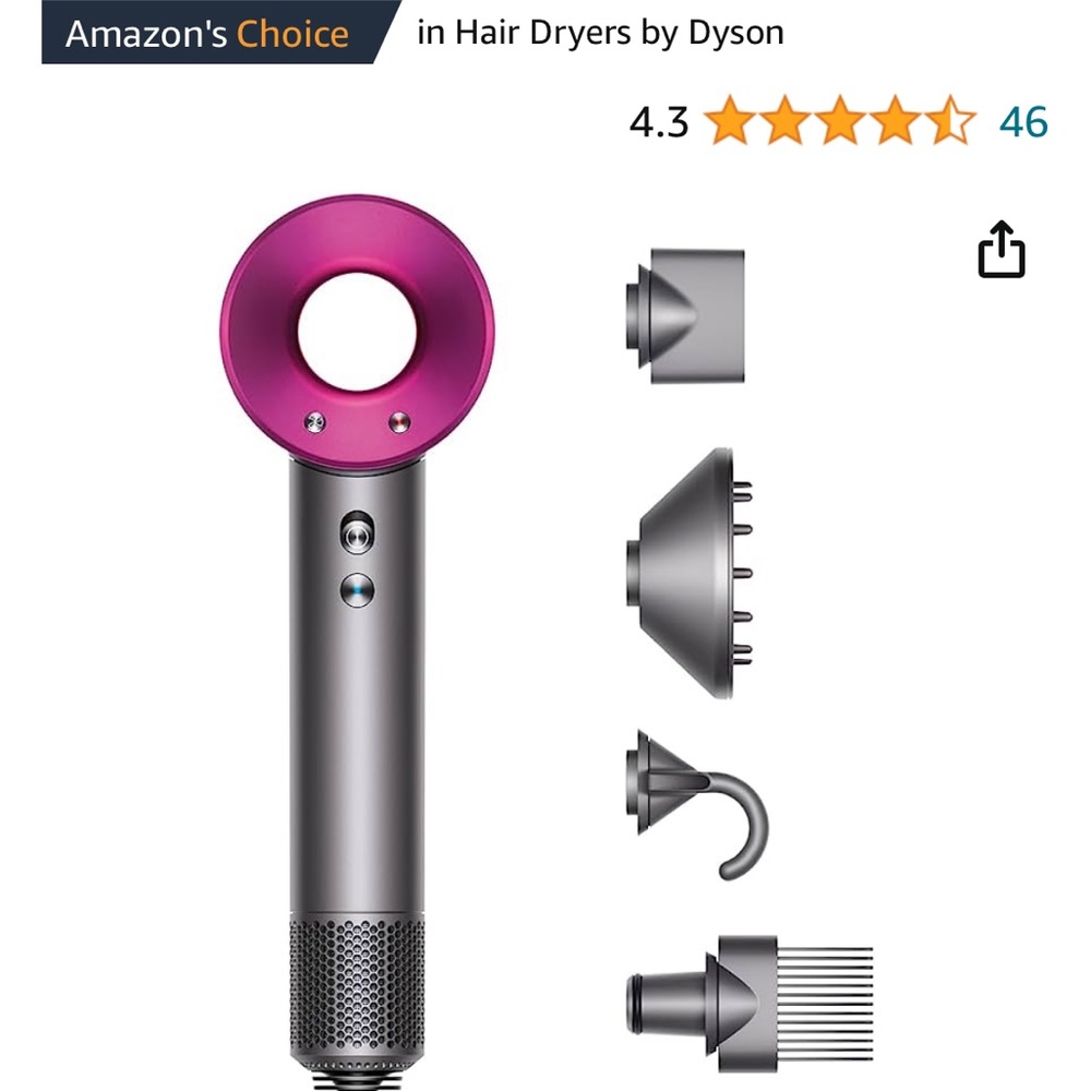 Original dyson dryer with 5 complement.